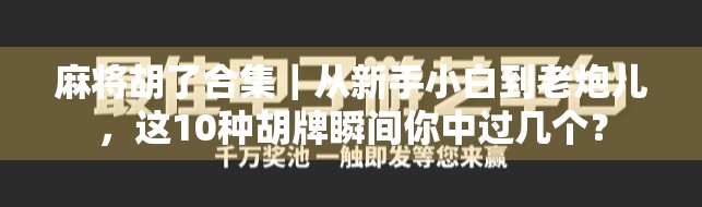 麻将胡了合集｜从新手小白到老炮儿，这10种胡牌瞬间你中过几个？