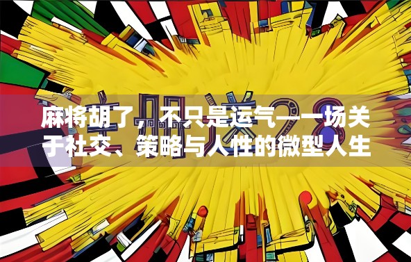 麻将胡了，不只是运气—一场关于社交、策略与人性的微型人生剧场