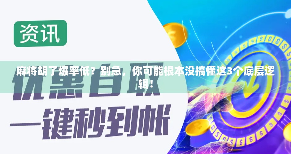 麻将胡了爆率低？别急，你可能根本没搞懂这3个底层逻辑！
