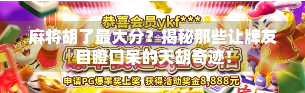 麻将胡了最大分？揭秘那些让牌友目瞪口呆的天胡奇迹！
