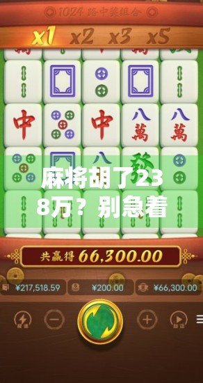 麻将胡了238万？别急着庆祝，这可能是你人生中最值钱的一次失误！