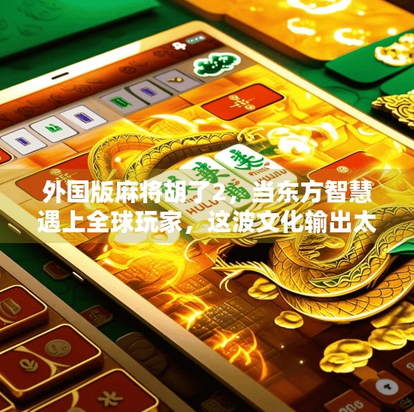 外国版麻将胡了2，当东方智慧遇上全球玩家，这波文化输出太硬核！